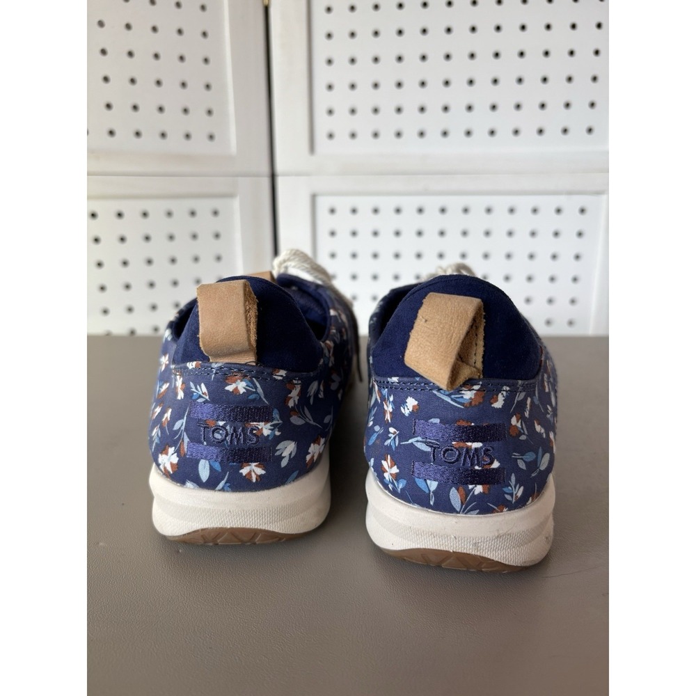 TOMS Cabrillo Lace Sneaker Shoes Casual Navy Floral Women's Size 11 W - Picture 4 of 8